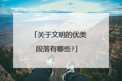 关于文明的优美段落有哪些?
