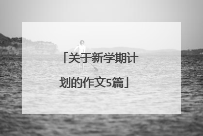 关于新学期计划的作文5篇
