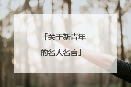 关于新青年的名人名言