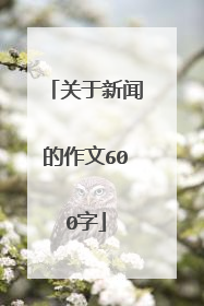 关于新闻的作文600字