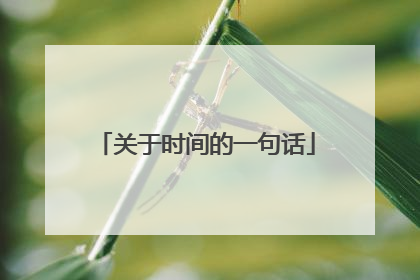 关于时间的一句话