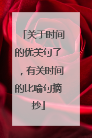 关于时间的优美句子,有关时间的比喻句摘抄