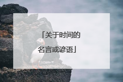 关于时间的名言或谚语