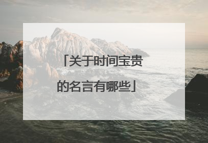关于时间宝贵的名言有哪些