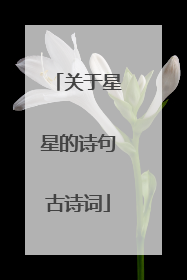关于星星的诗句古诗词