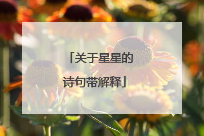 关于星星的诗句带解释