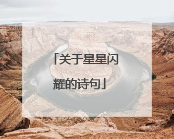 关于星星闪耀的诗句