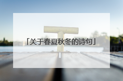 关于春夏秋冬的诗句