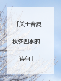 关于春夏秋冬四季的诗句