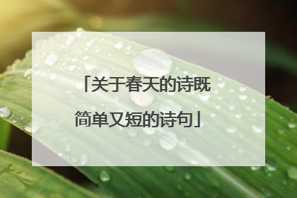 关于春天的诗既简单又短的诗句