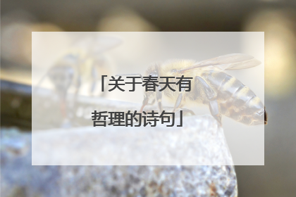 关于春天有哲理的诗句