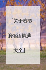 关于春节的俗语精选大全