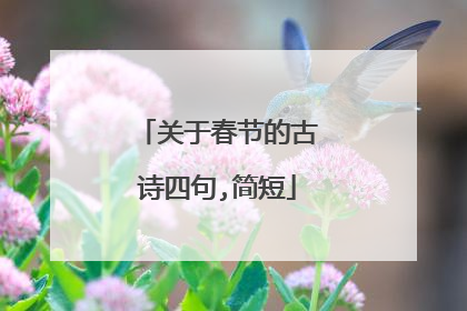 关于春节的古诗四句,简短