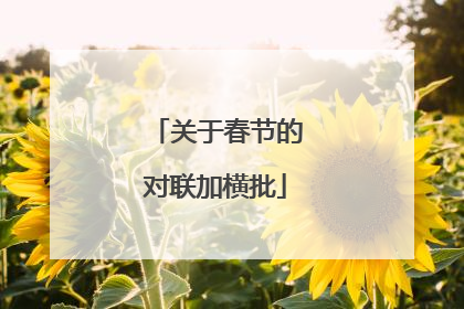 关于春节的对联加横批