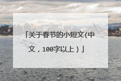 关于春节的小短文(中文，100字以上）