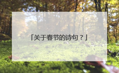关于春节的诗句?