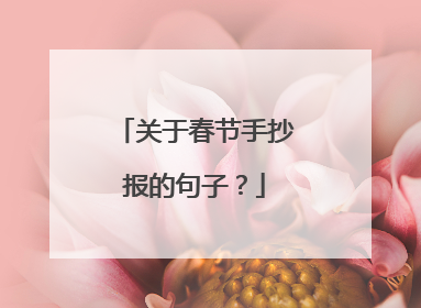 关于春节手抄报的句子?