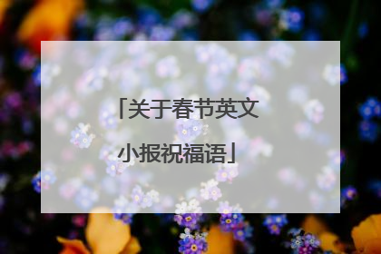 关于春节英文小报祝福语