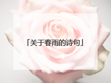 关于春雨的诗句