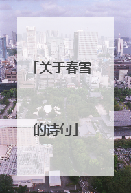 关于春雪的诗句