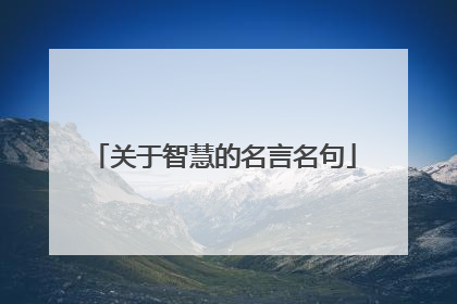 关于智慧的名言名句