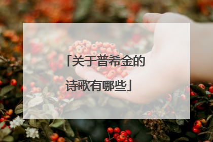 关于普希金的诗歌有哪些