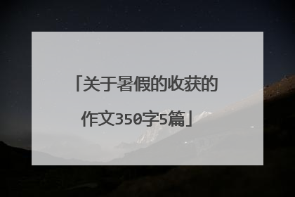 关于暑假的收获的作文350字5篇