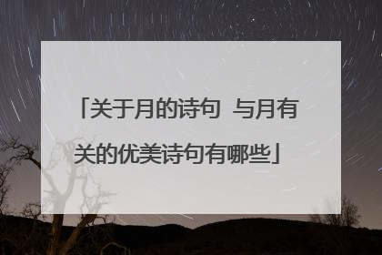 关于月的诗句 与月有关的优美诗句有哪些