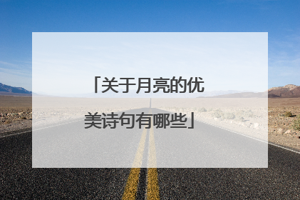 关于月亮的优美诗句有哪些