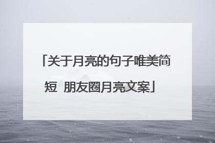 关于月亮的句子唯美简短 朋友圈月亮文案