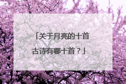 关于月亮的十首古诗有哪十首?