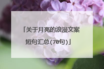 关于月亮的浪漫文案短句汇总(70句)
