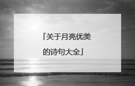 关于月亮优美的诗句大全