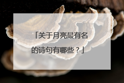 关于月亮最有名的诗句有哪些？