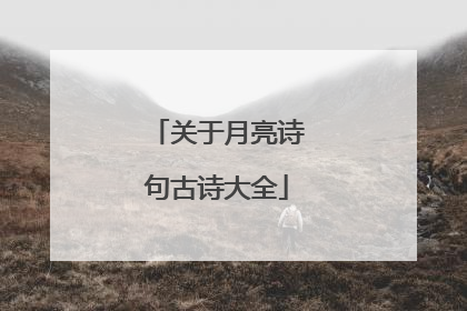 关于月亮诗句古诗大全
