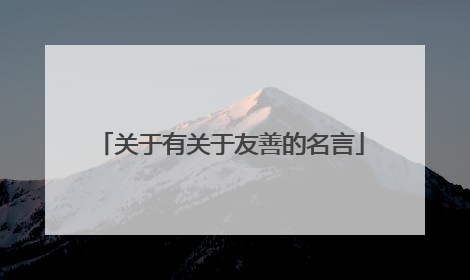 关于有关于友善的名言