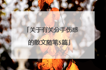 关于有关分手伤感的散文随笔5篇