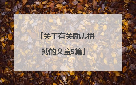 关于有关励志拼搏的文章5篇
