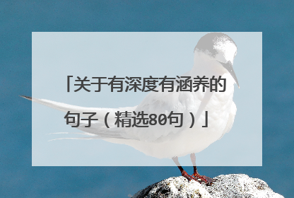 关于有深度有涵养的句子(精选80句)