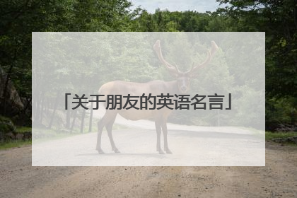 关于朋友的英语名言