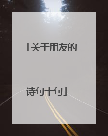 关于朋友的诗句十句