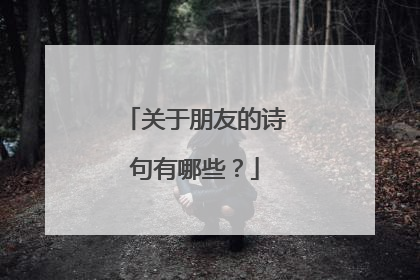 关于朋友的诗句有哪些?