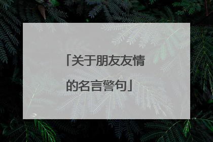关于朋友友情的名言警句