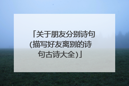 关于朋友分别诗句(描写好友离别的诗句古诗大全)