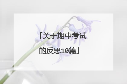 关于期中考试的反思10篇