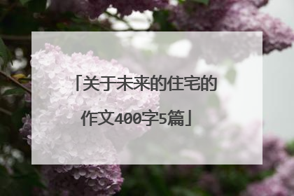 关于未来的住宅的作文400字5篇