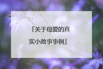 关于母爱的真实小故事事例