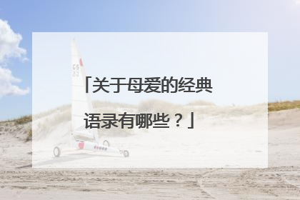 关于母爱的经典语录有哪些？