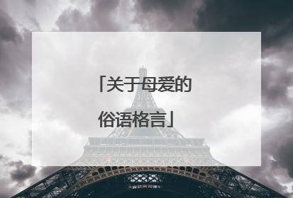 关于母爱的俗语格言