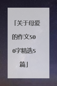 关于母爱的作文500字精选5篇